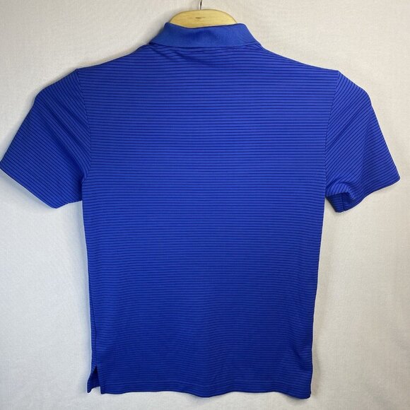 Adidas Men’s Short Sleeve Blue Striped Polo Small Shirt Golf - Picture 3 of 5